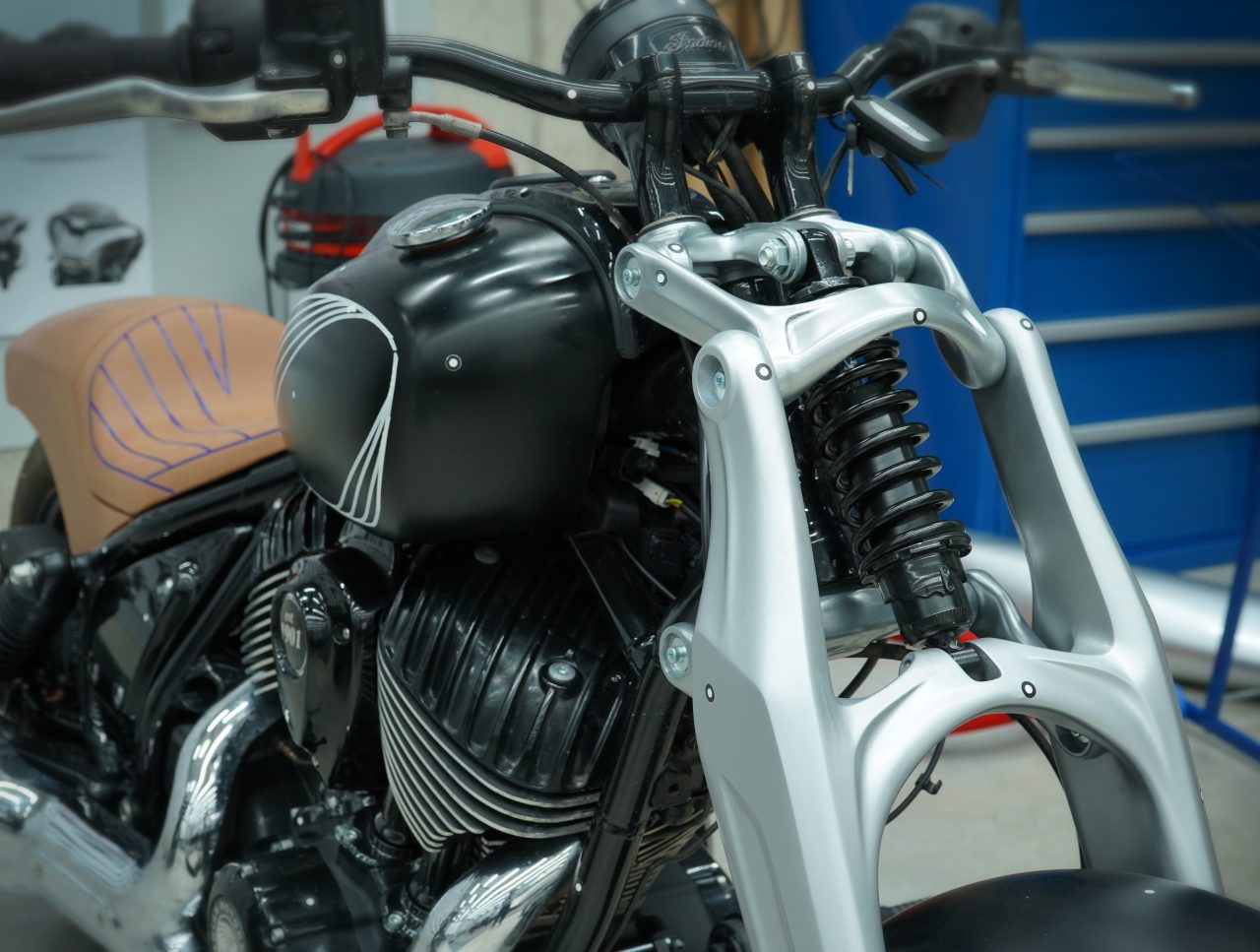 Concept Girderのフォークとタンク周辺の製作写真 Build_2